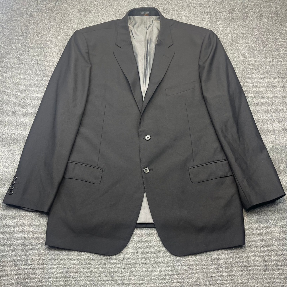 Tiglio Luxe Mens Black Blazer Sport Coat Lanificio Di Biella Italian Cloth 50R
